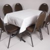 Tafel graniet 115/70 met tafelkleed wit - Afbeelding 2