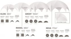 Afmeting tenten mega dome voor reclame