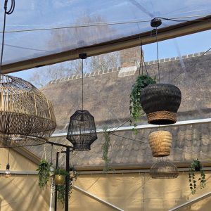 Vintage lampenkappen pakket van 7 stuks incl. kabels en ophangen